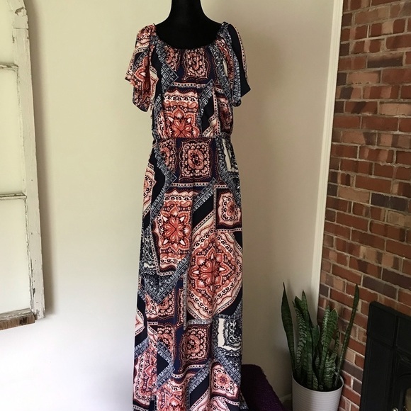 Westport 1962 maxi dress patchwork print women’s large. - Picture 2 of 8